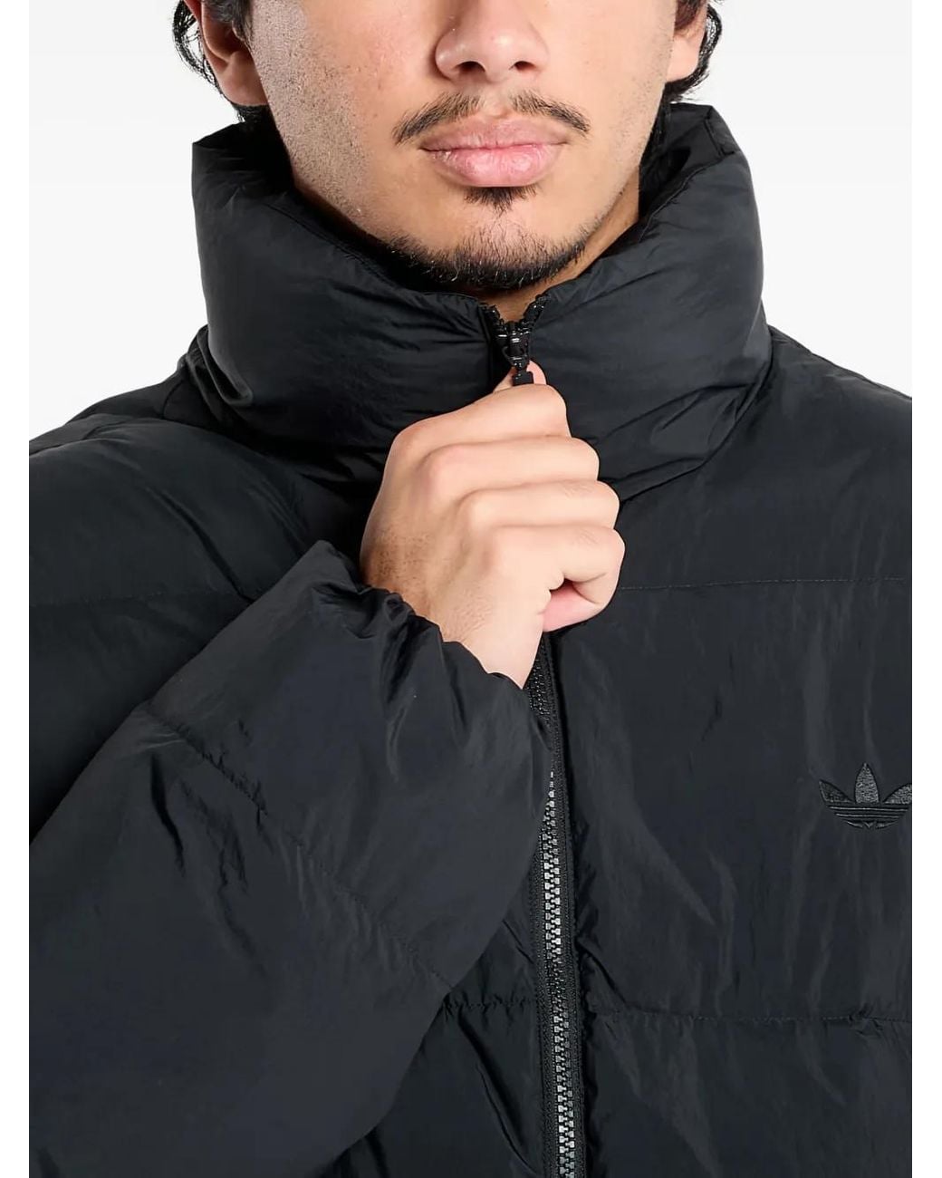 Adidas Black Hooded Puffer Jacket for men