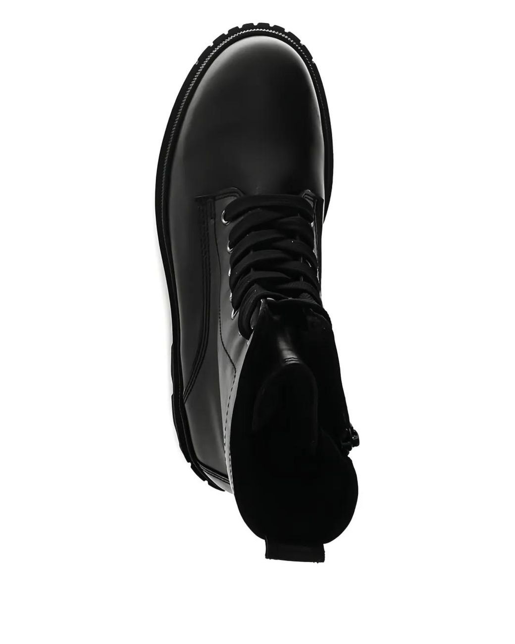 Gabor Black Lace-Up Combat Boots