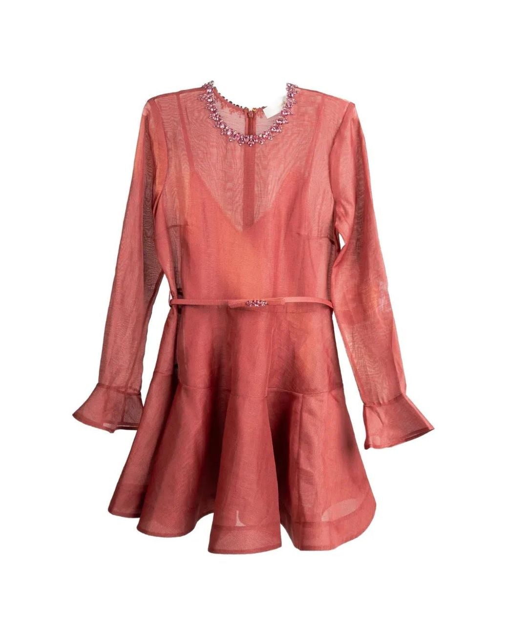 Zimmermann Red Alchemy Crystal-Trimmed Dress