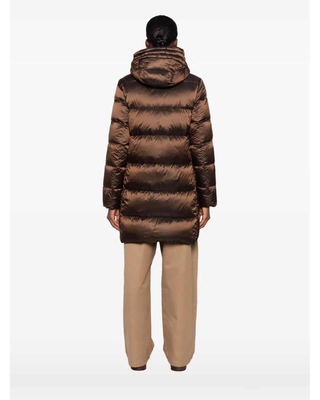 Betty Barclay Brown Embellished-Drawstring Hooded Coat