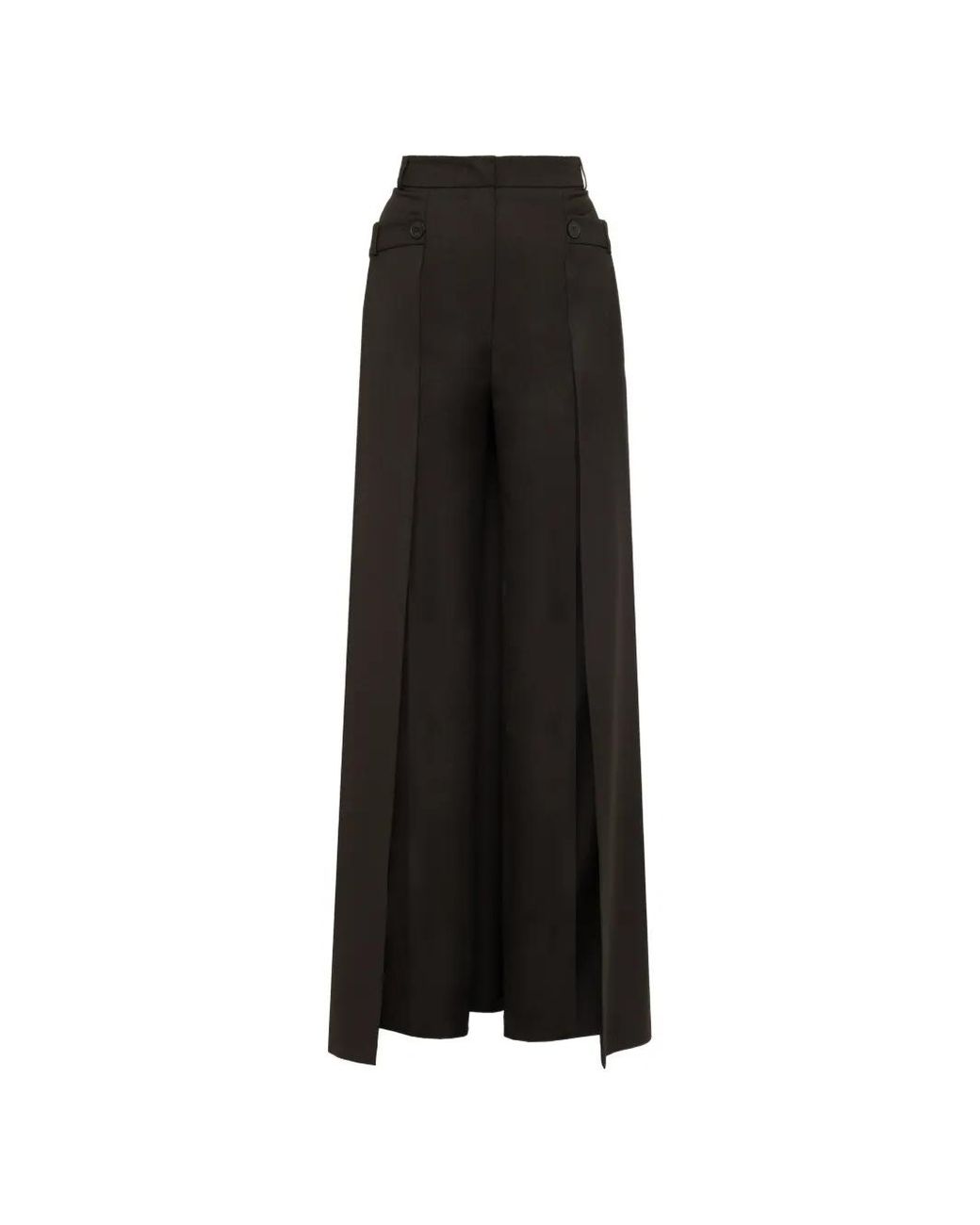 Nissa Black Detachable Skirt Wide-Leg Trousers