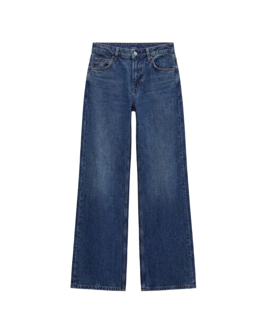 Reformation Blue Cary Wide-Leg Jeans