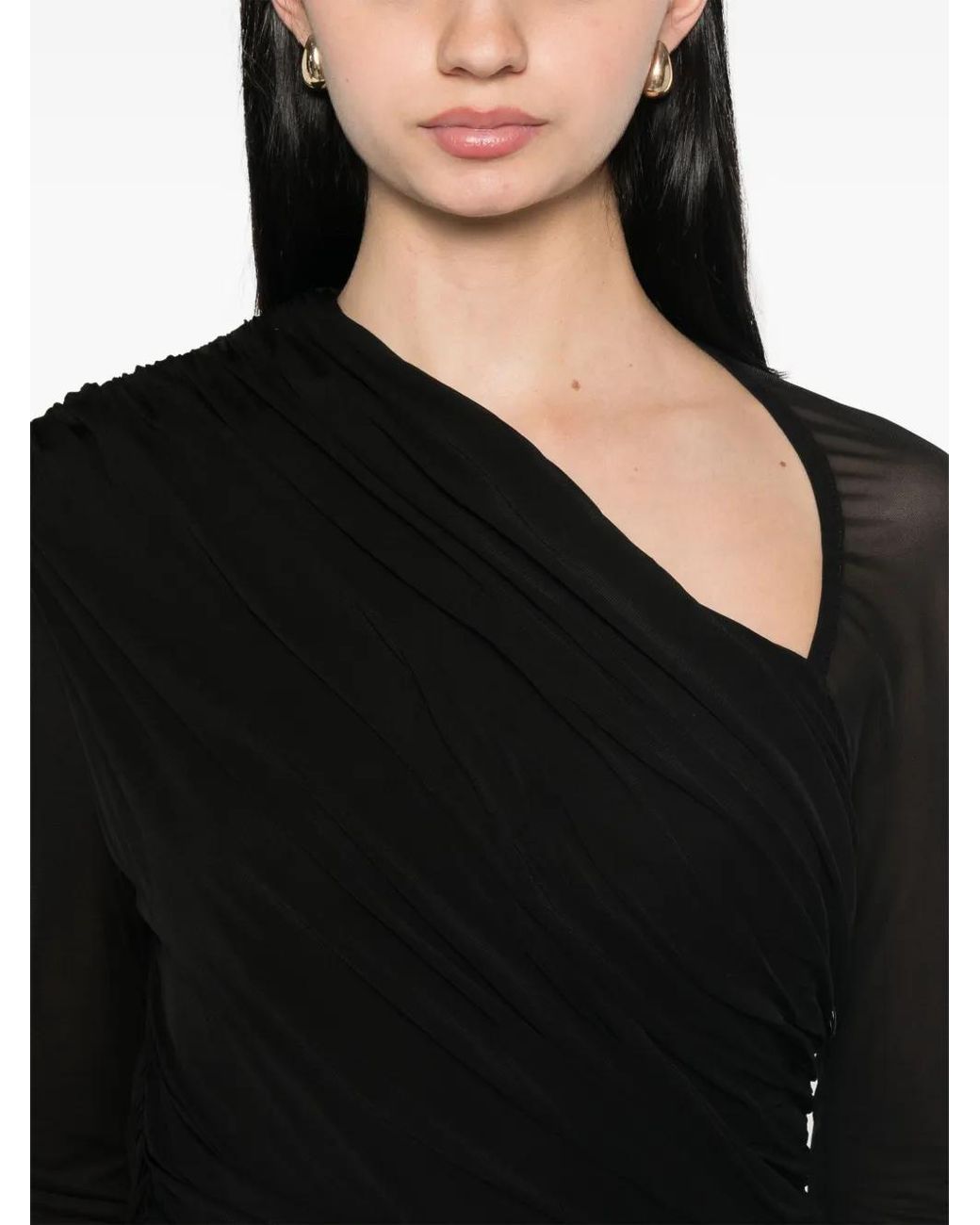 Zimmermann Black Illustration Gathered Midi Dress