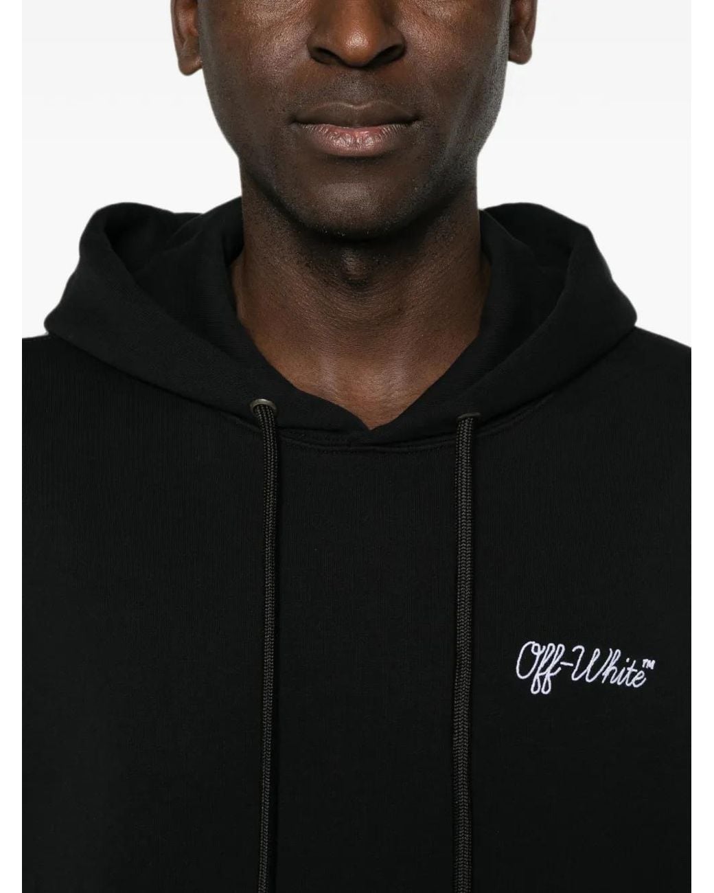 Off-White c/o Virgil Abloh Black Logo-Embroidered Hoodie