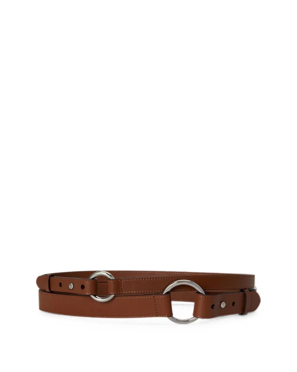 Ralph Lauren Brown O-Ring Stacked Leather Belt