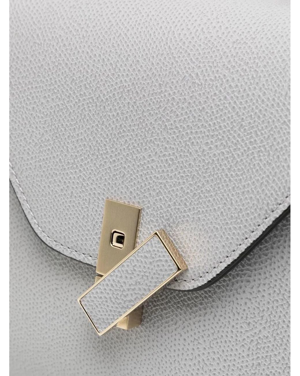 Valextra White Iside Leather Crossbody Bag