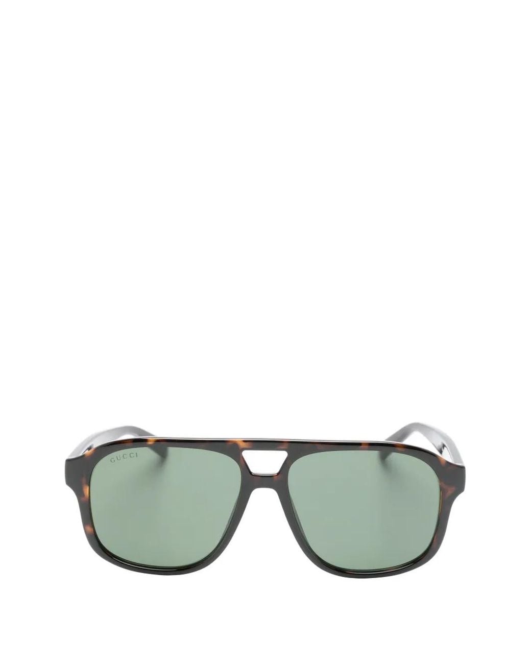 Gucci Green Tortoiseshell-Effect Sunglasses