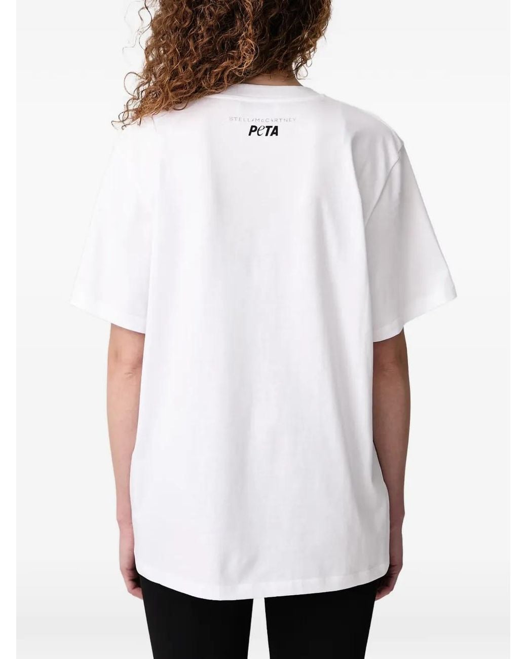 Stella McCartney White Rather Go Naked' Slogan T-Shirt