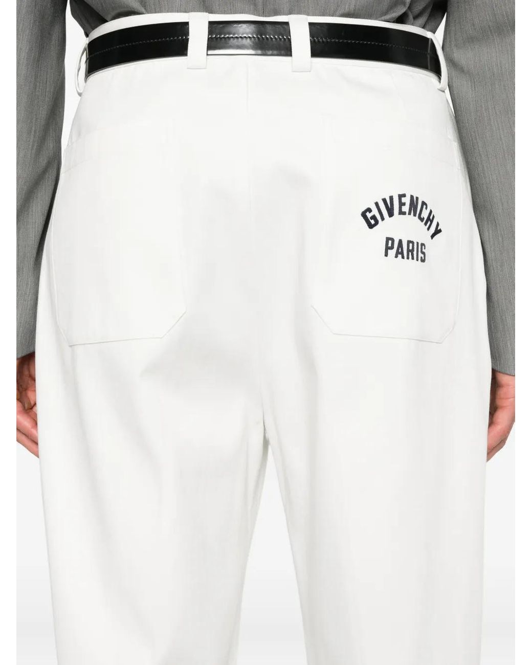 Pantaloni Con Pieghe E Logo di Givenchy in White da Uomo