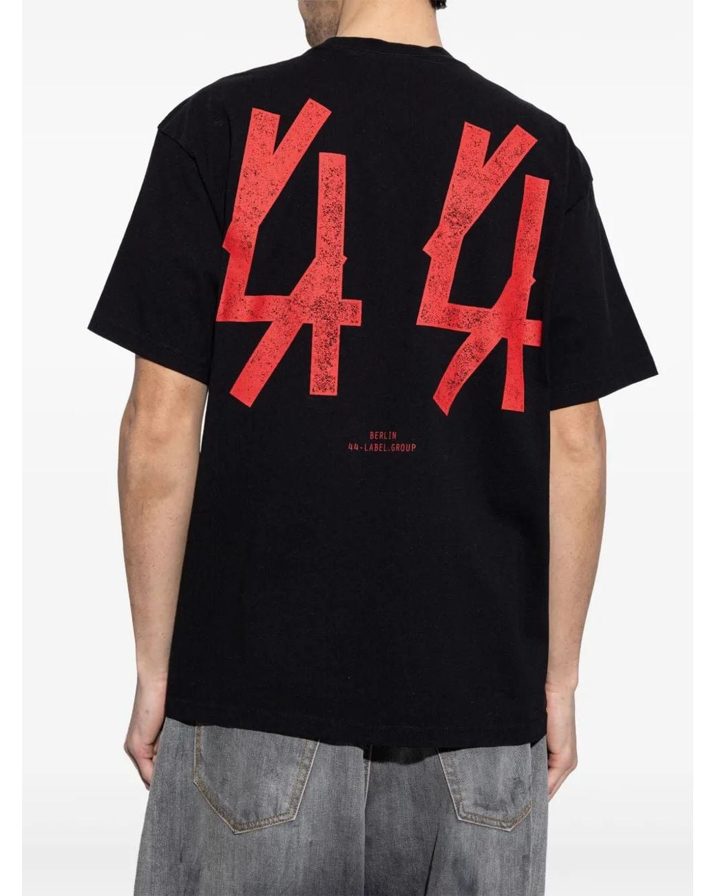 44 Label Group Black Cotton T-Shirt for men