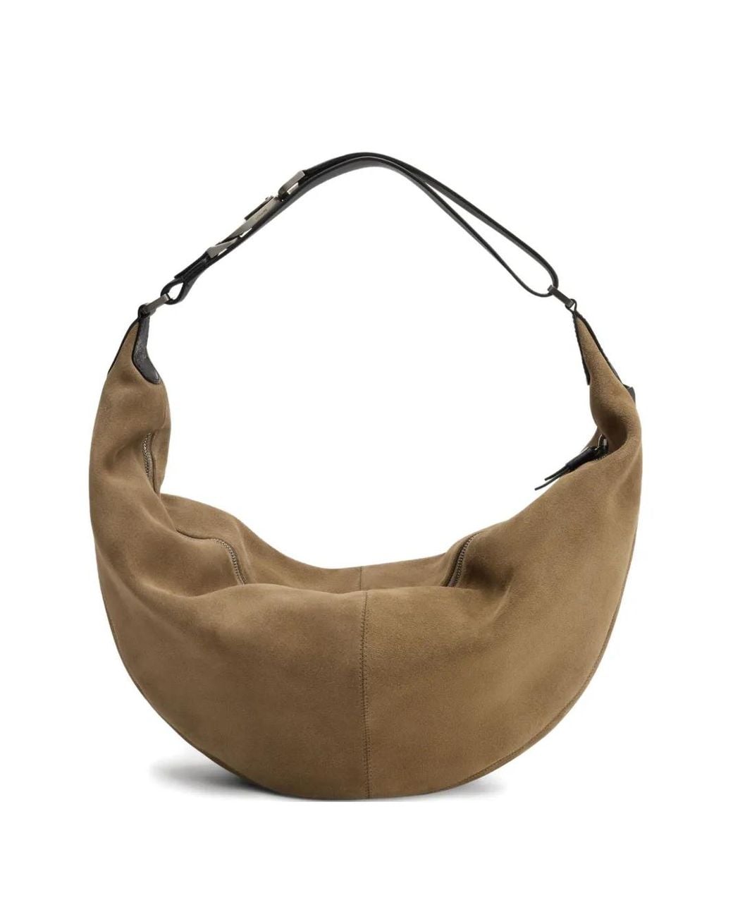 Lemaire Metallic Suede Leather Zip Shoulder Bag