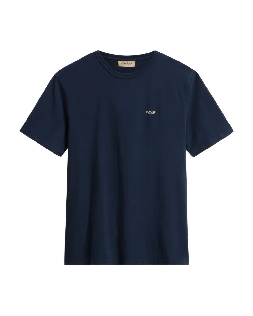 Woolrich Blue Logo-Embroidered Cotton T-Shirt for men
