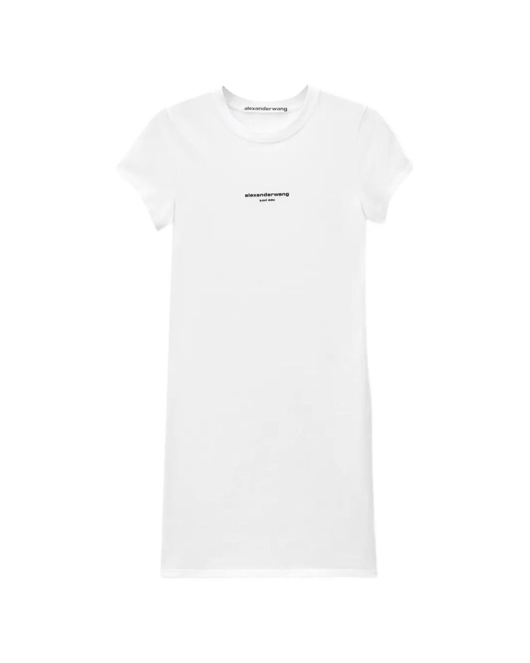 Alexander Wang White Logo-Print Mini Dress