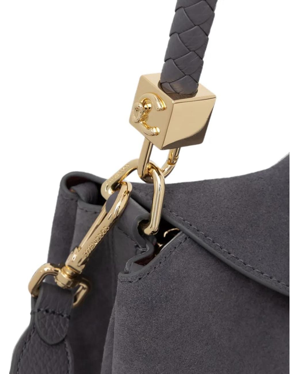 Coccinelle Blue Medium Tiggy Braided-Handle Suede Shoulder Bag