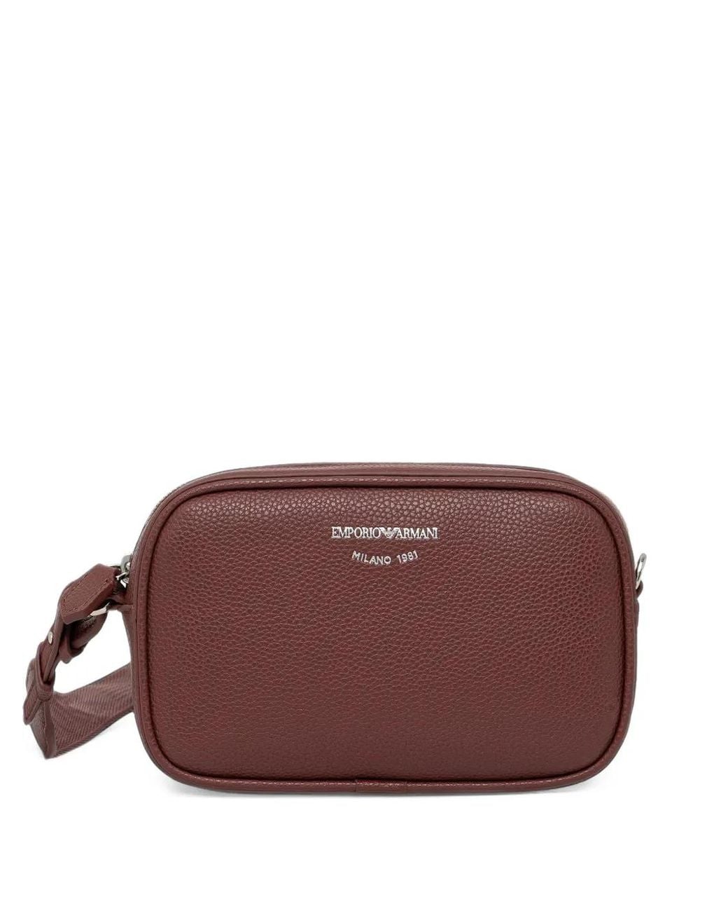 Emporio Armani Purple Deer-Print Camera Case With Shoulder Strap