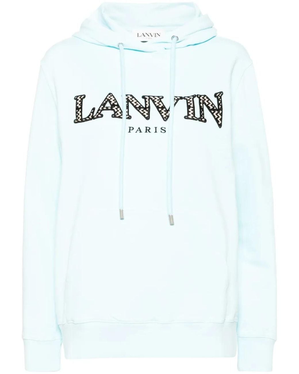 Lanvin Blue Logo Print Hoodie