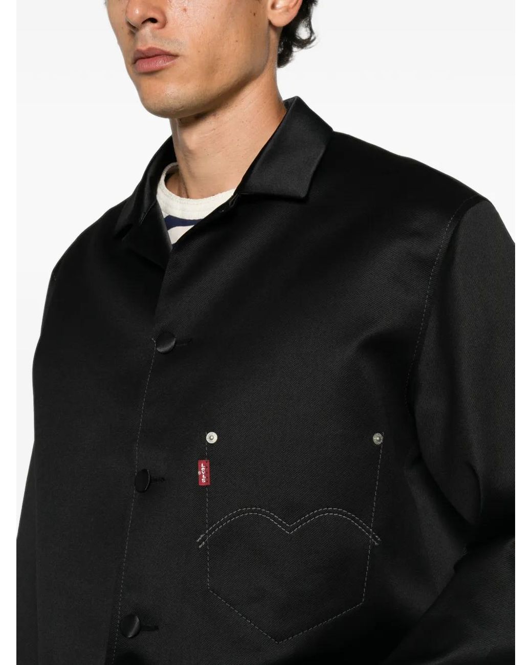 Junya Watanabe Black X Levi's Heart-Motif Button-Up Jacket for men