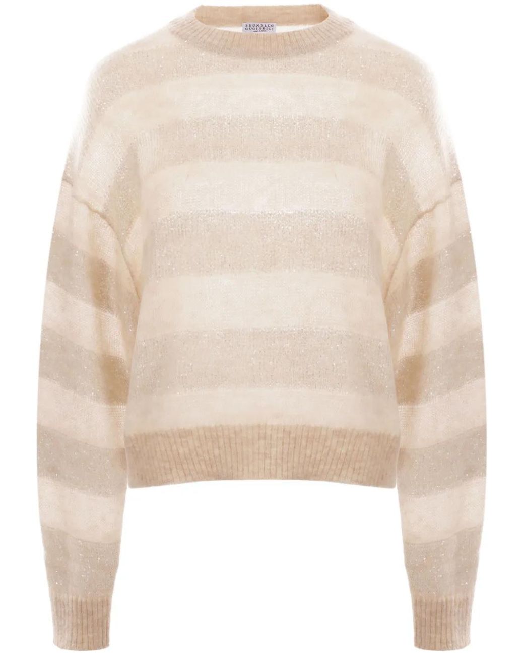 Brunello Cucinelli Natural Wool Crewneck Sweater