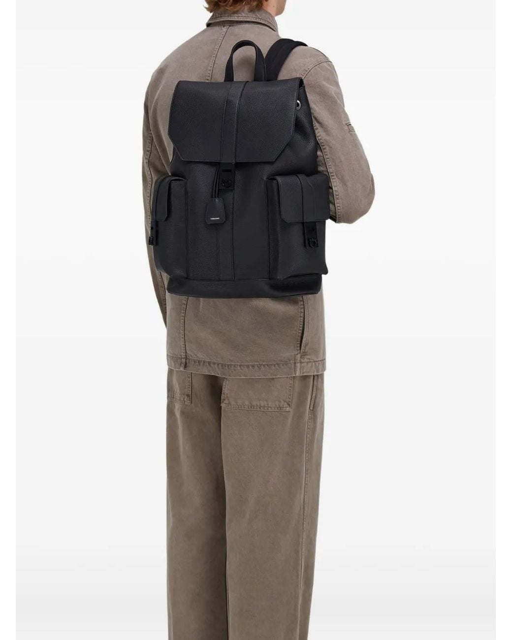 Ferragamo Black Backpacks for men