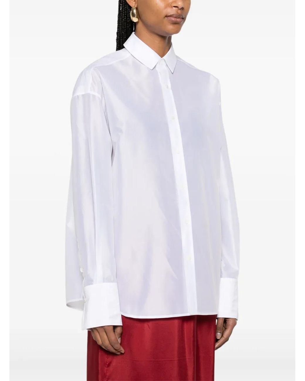 CARVEN - carven コットンポプリンシャツ　ホワイト Carven Women's Ready-to-Wear | Plastron Shirt