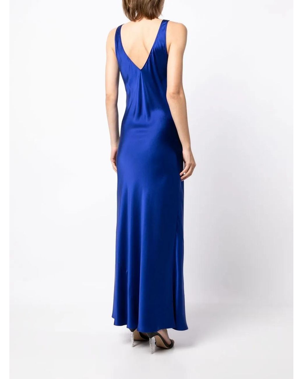 Voz Blue Double-V Bias Dress