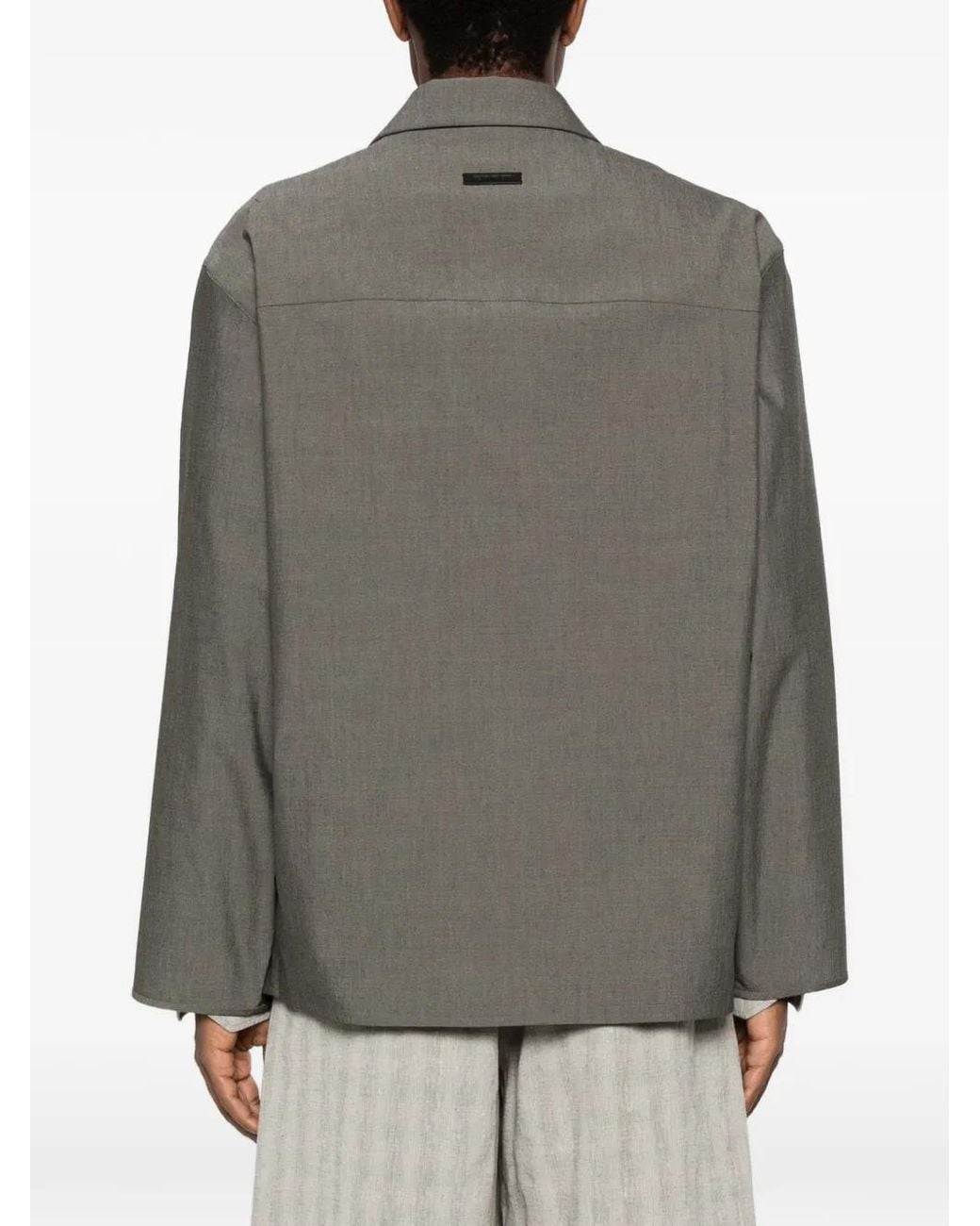 Fear Of God Gray Cotton Wool Oxford Shirt Jacket for men