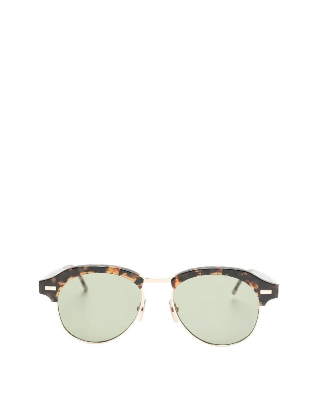 Thom Browne Metallic Tortoiseshell-Effect Browline-Frame Sunglasses