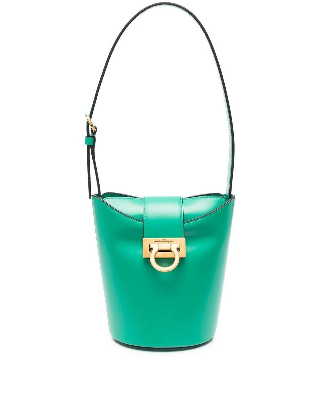 Borsa A Secchiello Trifolio di Ferragamo in Green