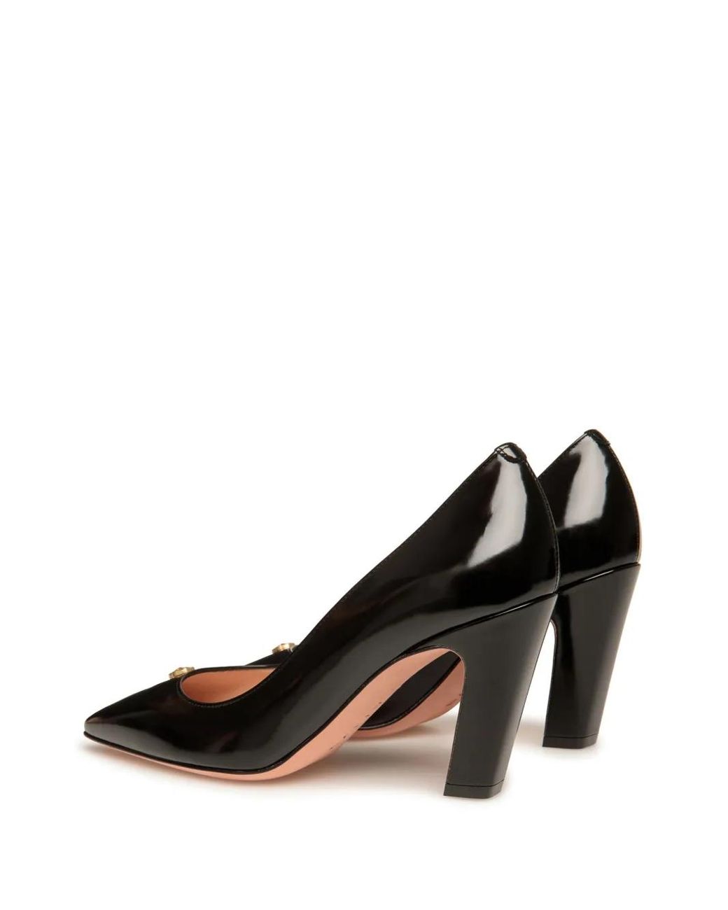 Bally Black Emblem-Plaque Leather Pumps