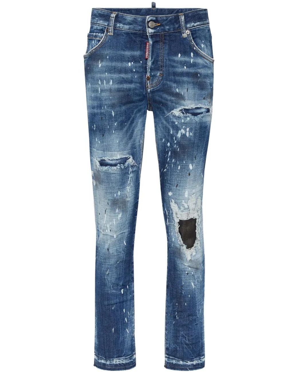 DSquared² Blue Distressed Skinny Jeans