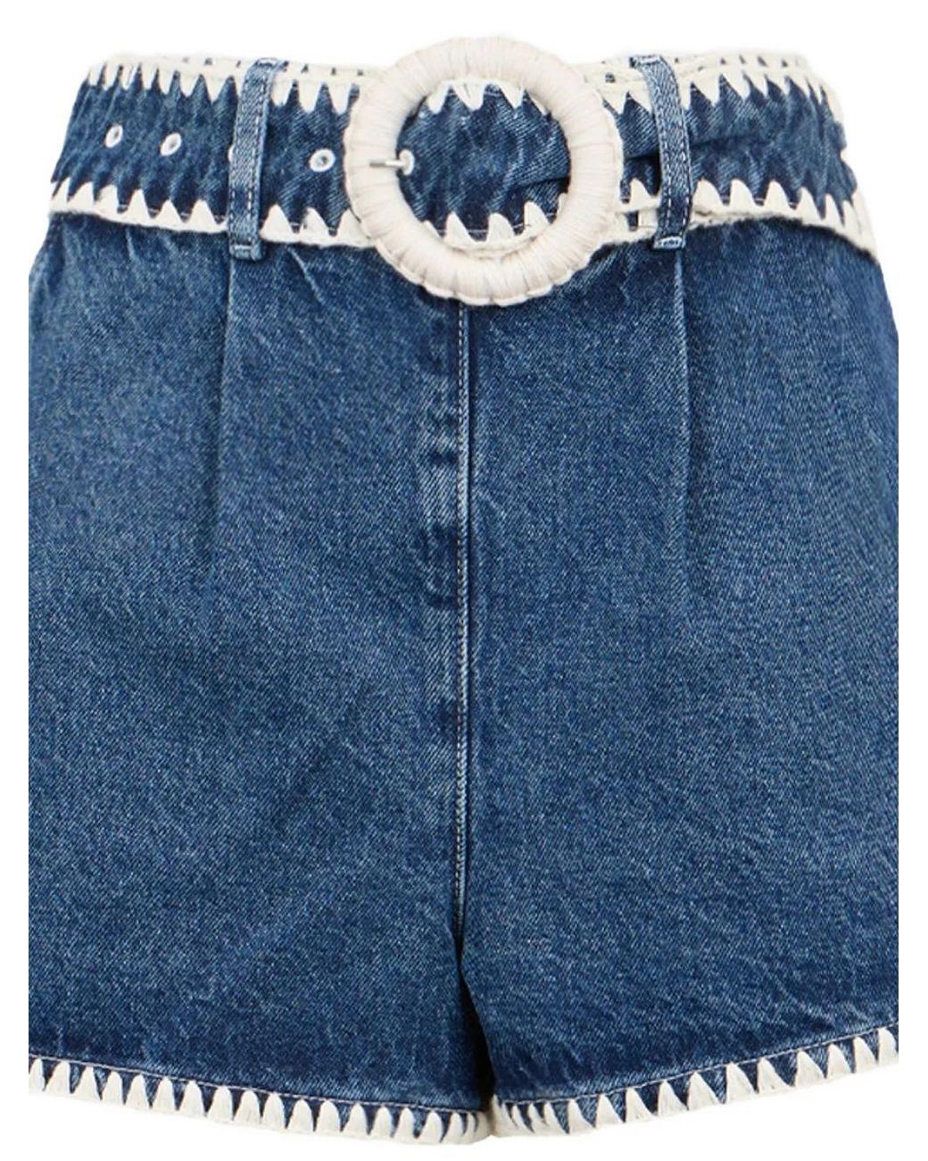 Farm Rio Blue Pocket Crochet Shorts