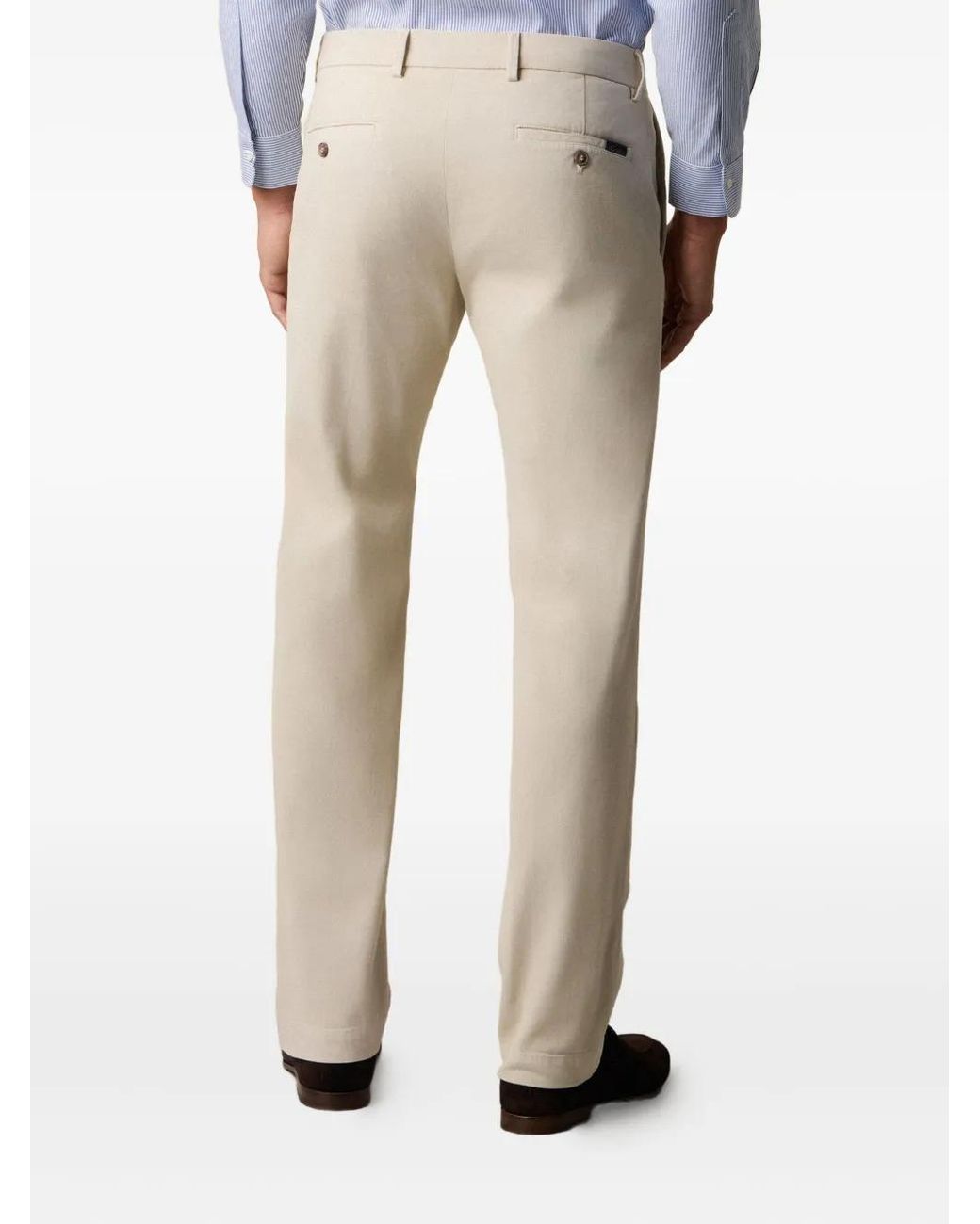 Brooks Brothers Natural Cotton-Blend Trousers for men