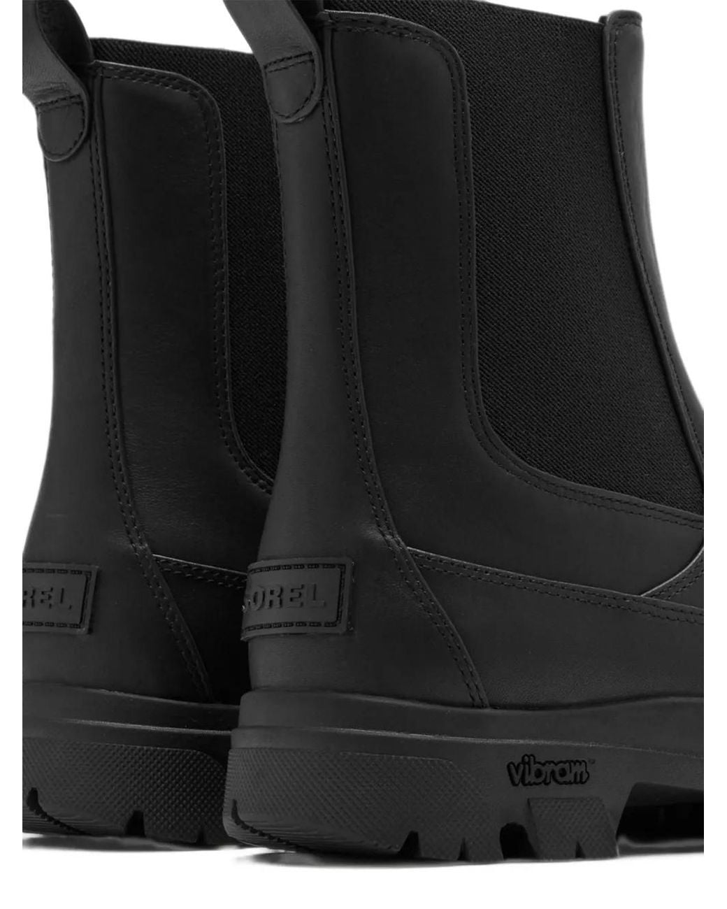 Sorel Black Daystorm Leather Chelsea Boots
