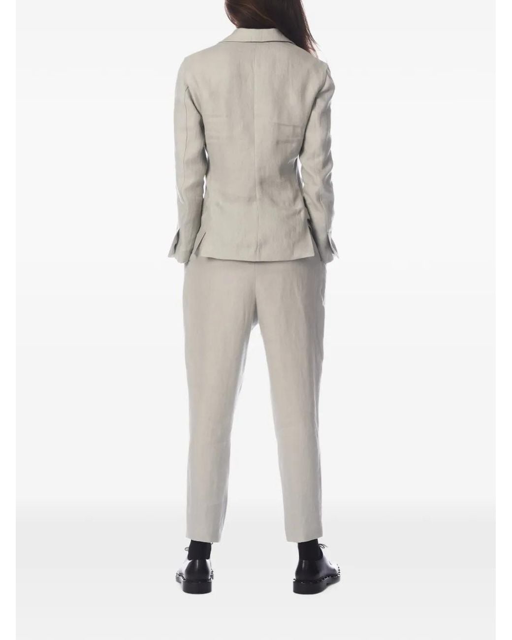 Tessitura Gray Darted Tapered-Cut Trousers for men