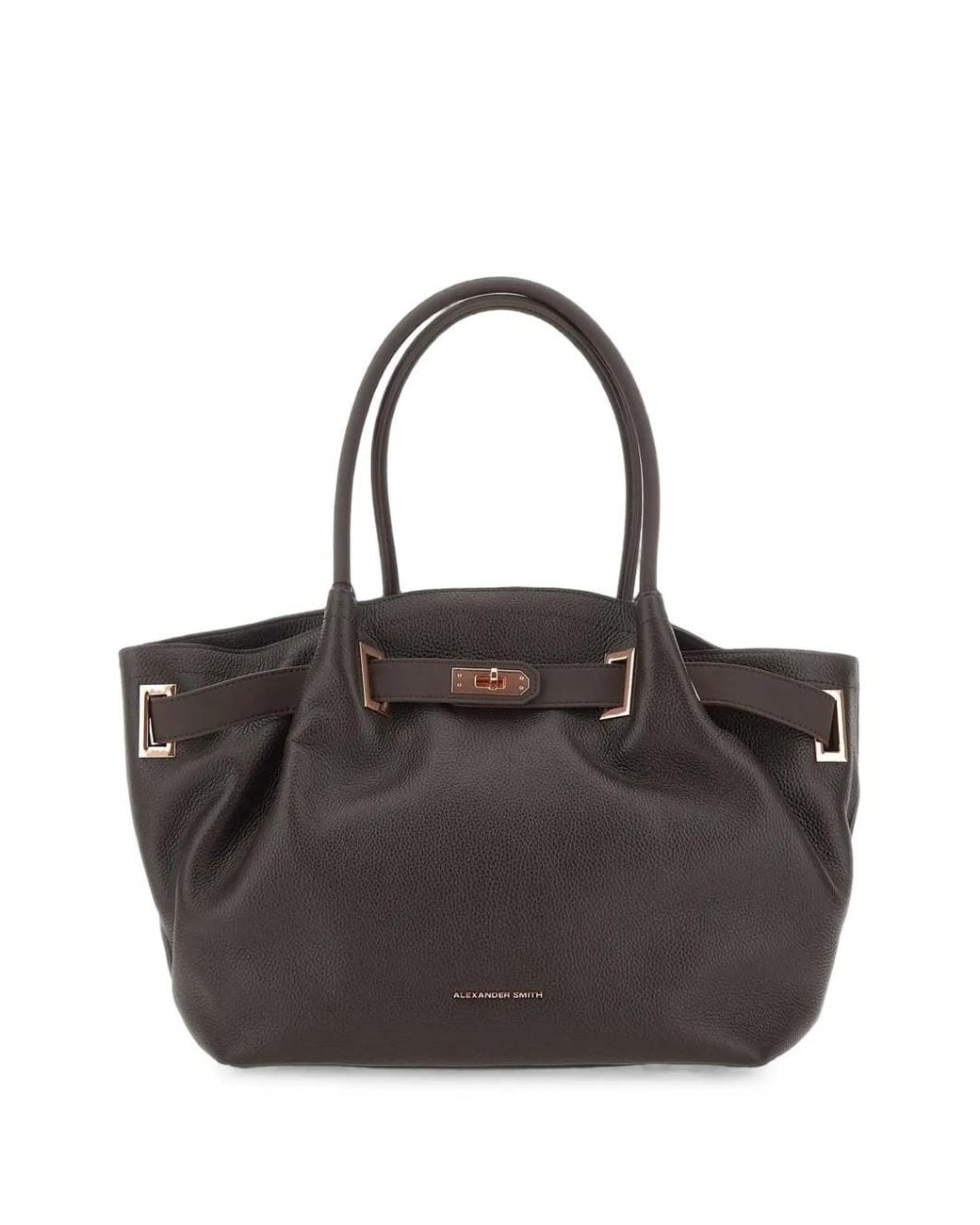 Alexander Smith Black Brooke Embossed-Logo Tote Bag