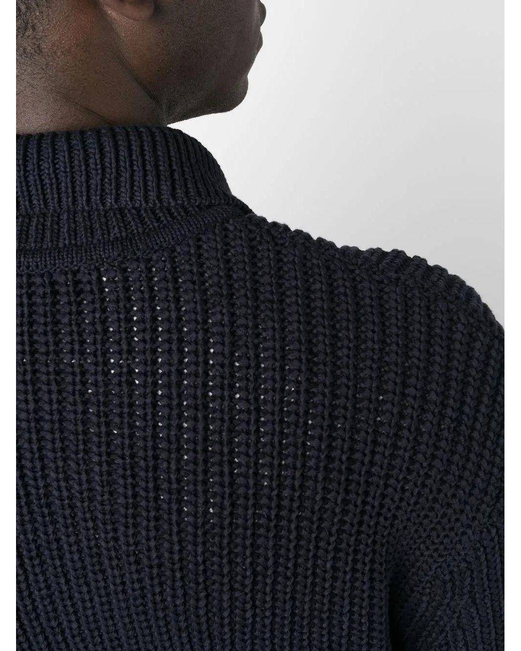 Our Legacy Blue Ribbed-Knit Cotton Jumper for men