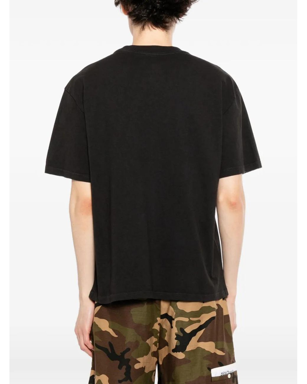 Melt Black Graphic-Print Round Neck T-Shirt for men