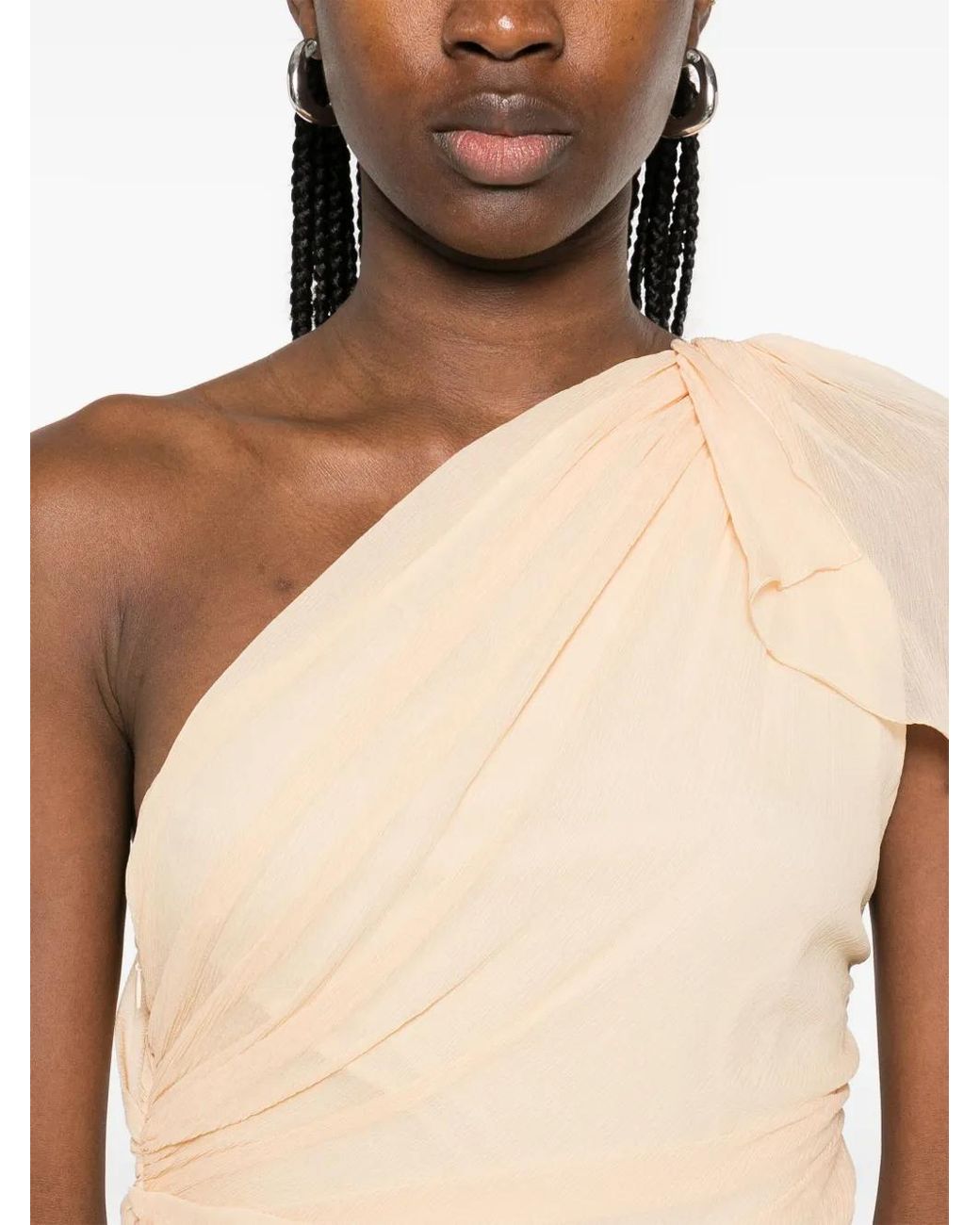 Victoria Beckham White Ruched Maxi Dress