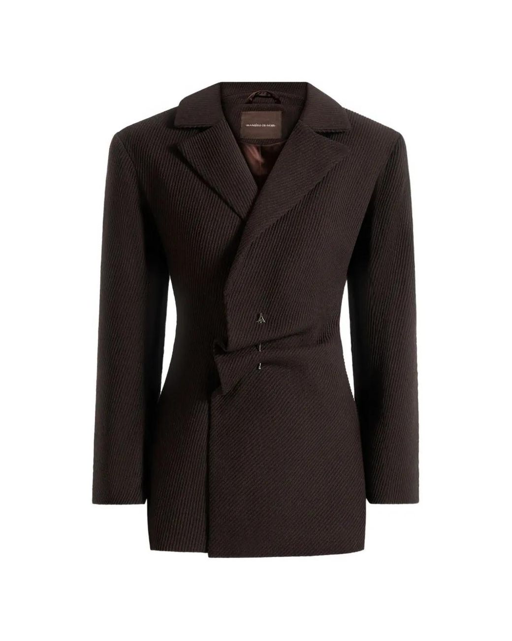 Manière De Voir Black Sylvie Asymmetric-Hem Mini Oversized Blazer Dress