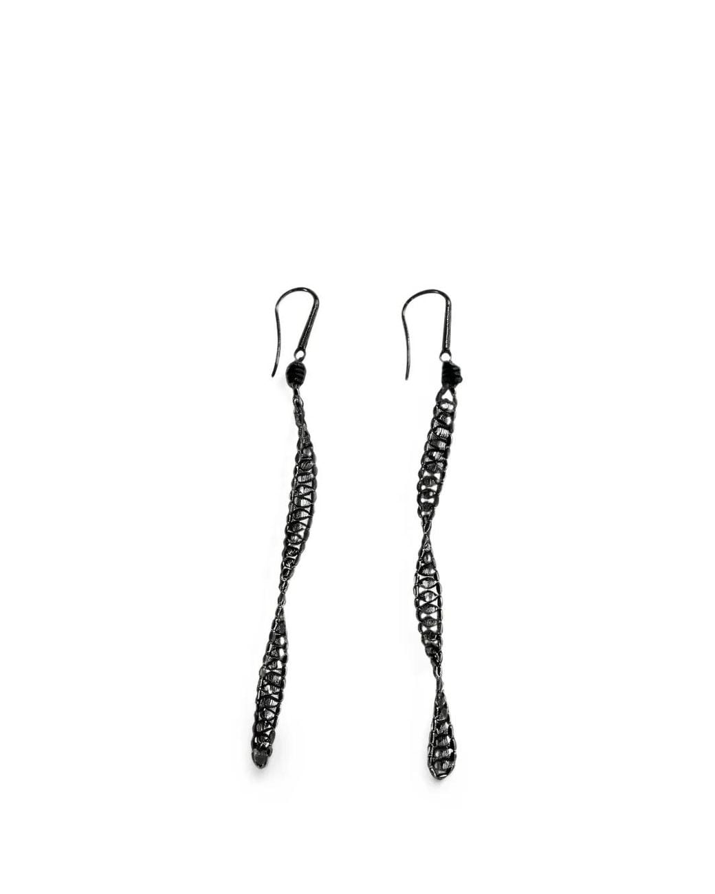 Brunello Cucinelli Black Monili Drop Earrings