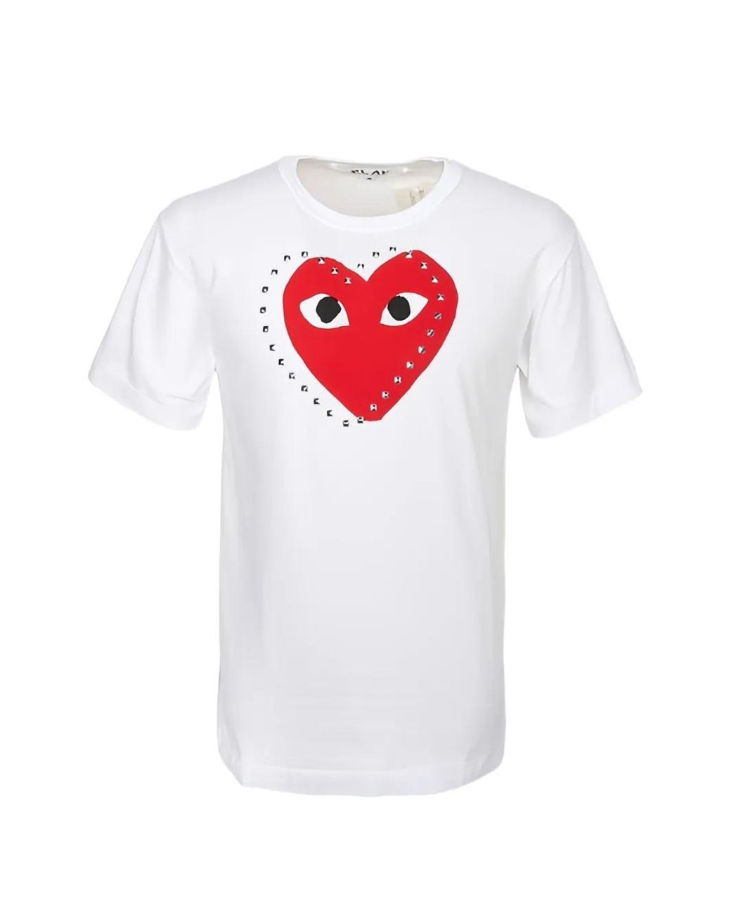 Comme des Garçons White Play Stud Print Embellished T-Shirt