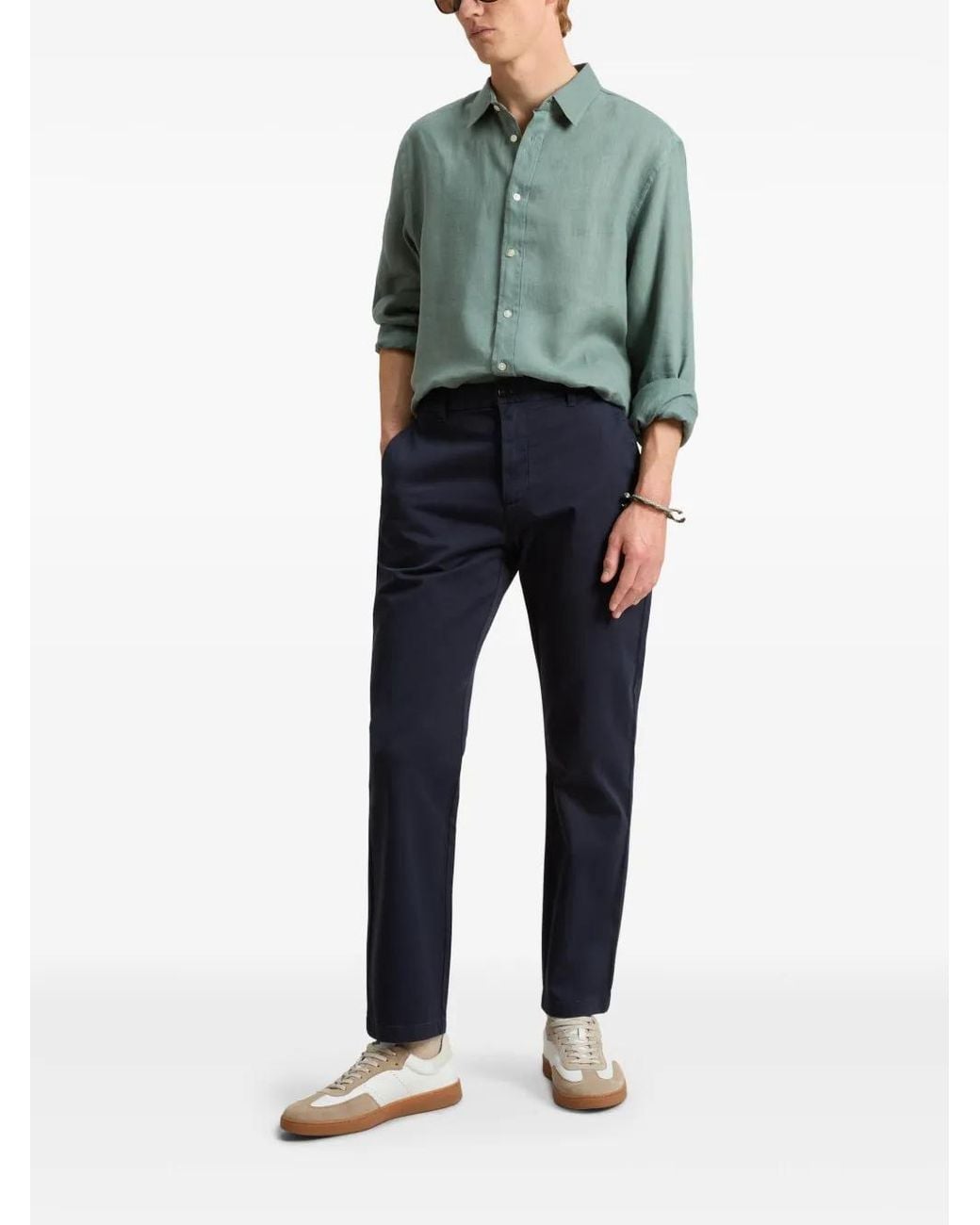 Woolrich Blue Cotton Trousers for men