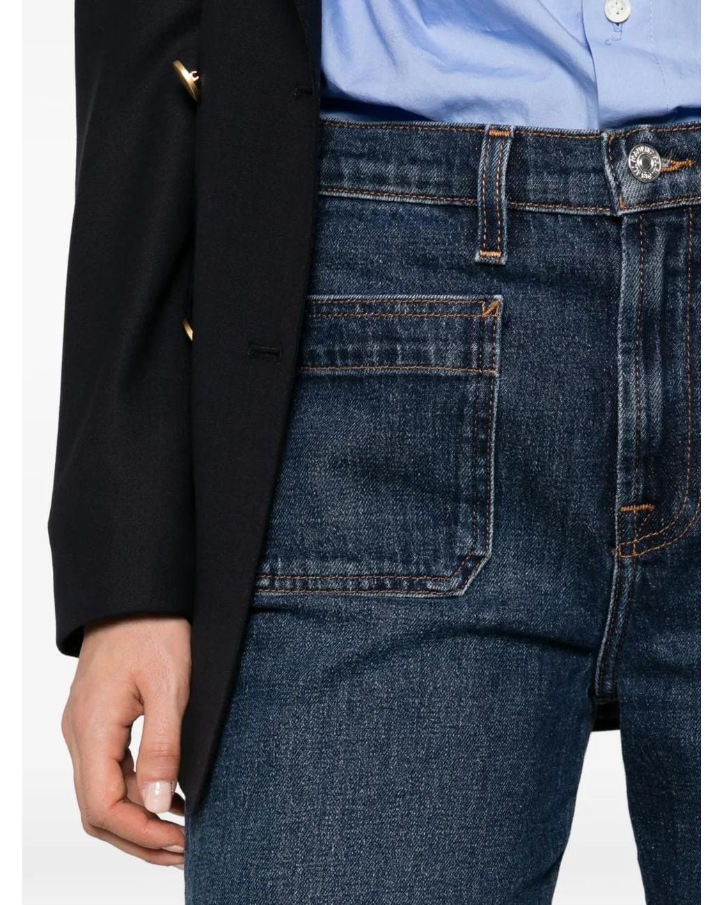 7 For All Mankind Blue Radar Wide-Leg Jeans