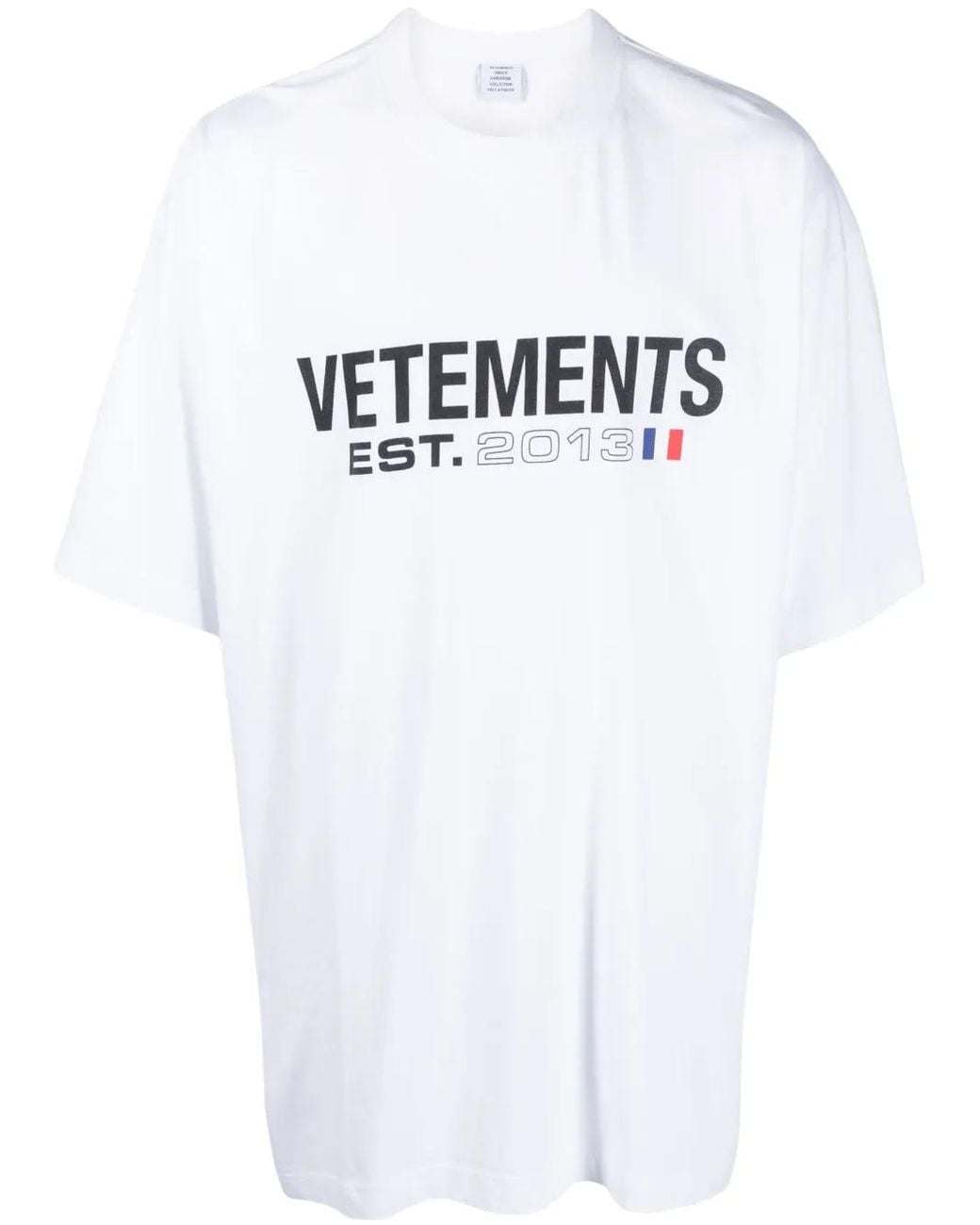 Vetements White Logo-Print Cotton T-Shirt