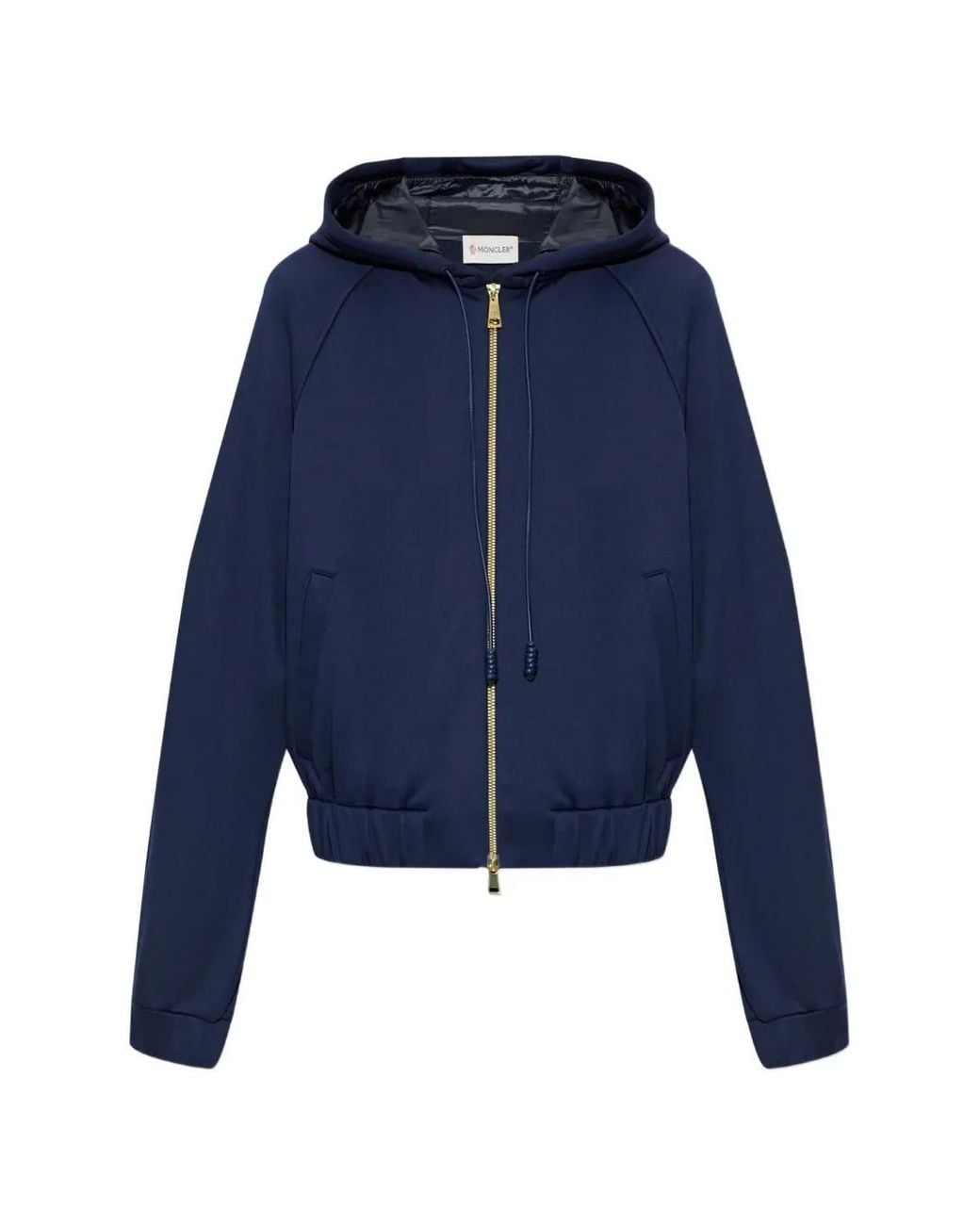 Moncler Blue Technical Fleece Zip-Up Cardigan