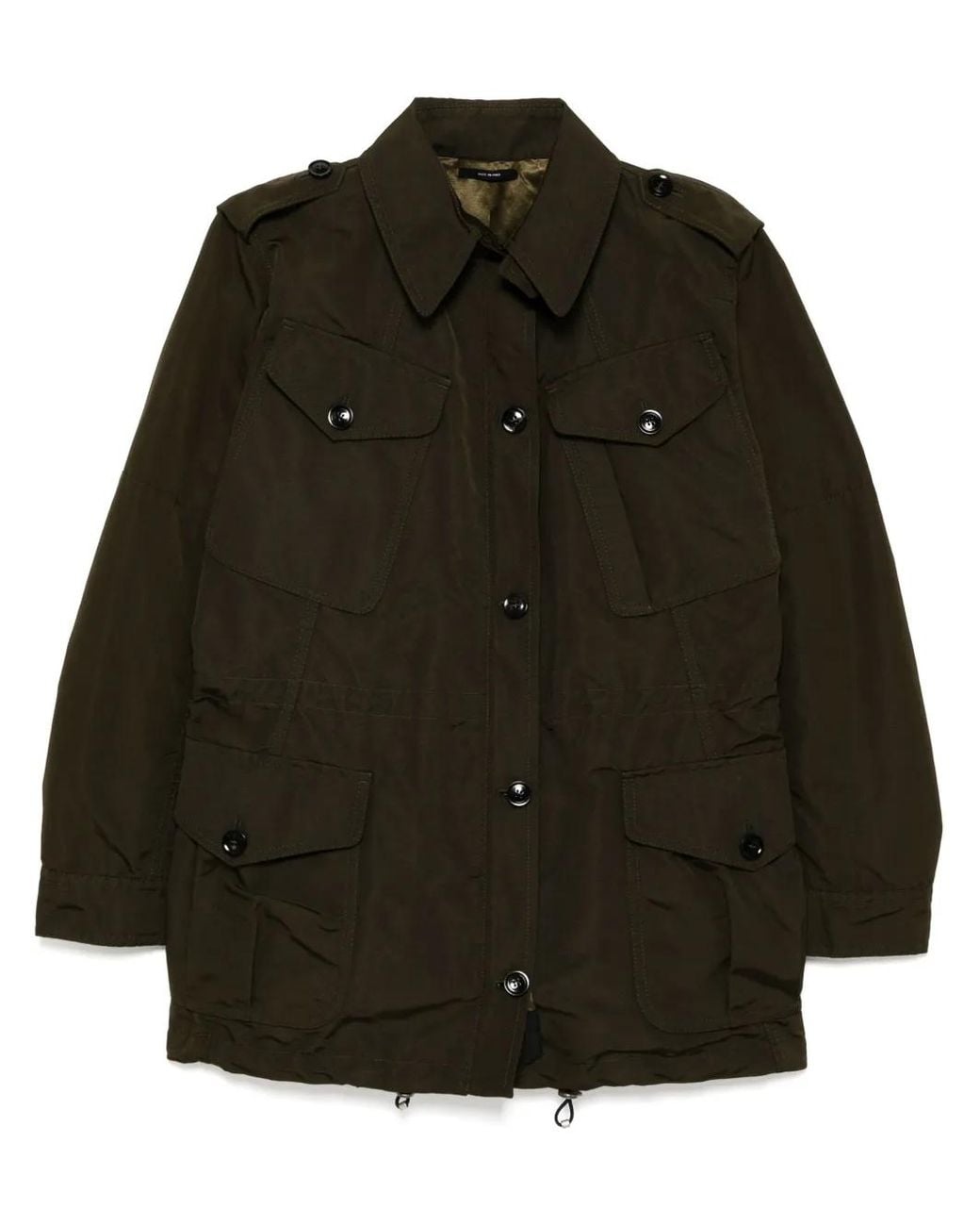 Tom Ford Black Drawstring Waist Military Jacket