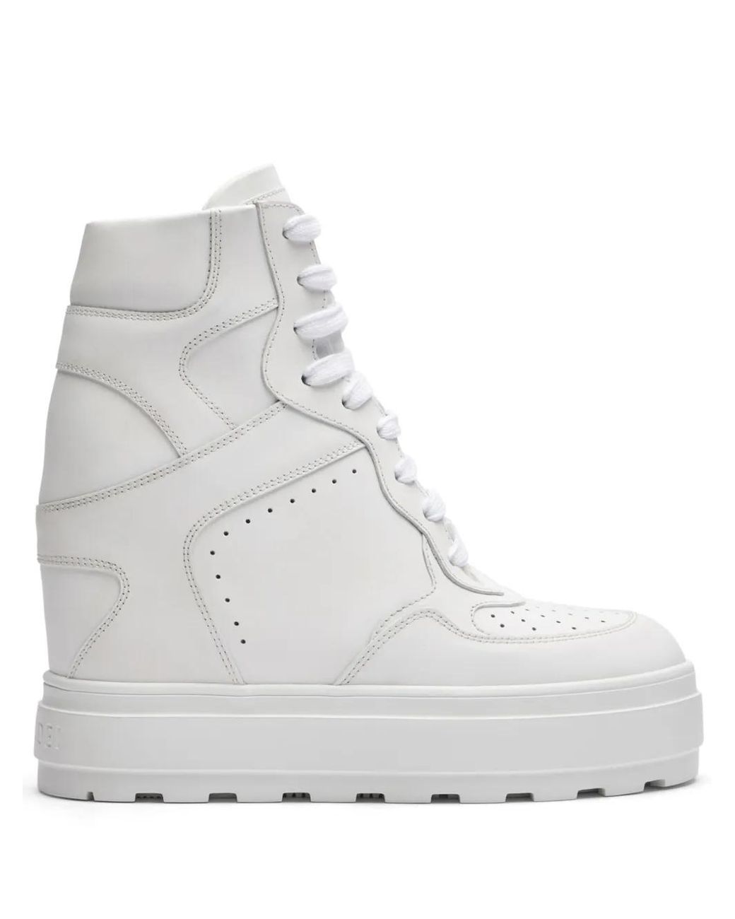 Casadei White High-Top Leather Sneakers