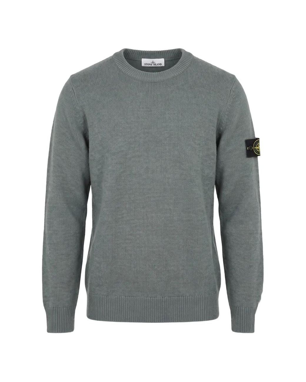 Stone Island Gray 5100072 Lambswool Crewneck Jumper for men