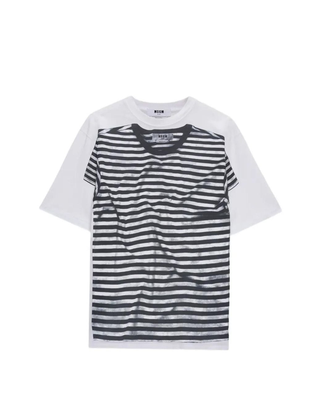 MSGM White T-Shirt À Imprimé Graphique