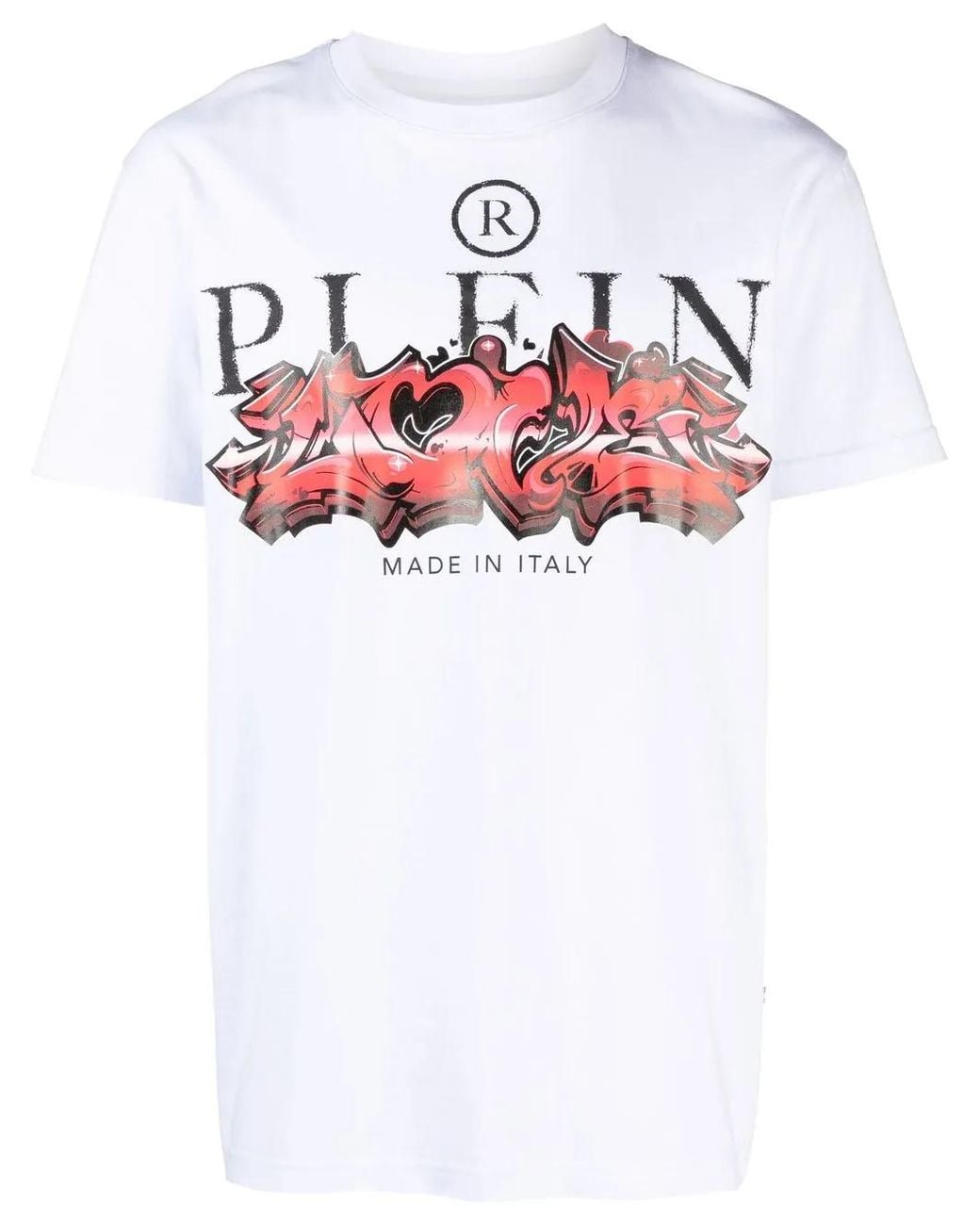 Philipp Plein White Logo-Print Cotton T-Shirt for men